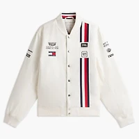 Men's Tommy Hilfiger White Cadillac F1 Team Red, and Blue Full-Snap Replica Jacket