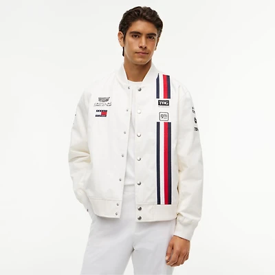 Men's Tommy Hilfiger White Cadillac F1 Team Red, and Blue Full-Snap Replica Jacket