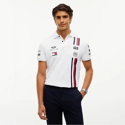 Men's Tommy Hilfiger White Cadillac F1 Team Red, and Blue Replica Polo