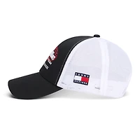Men's Tommy Hilfiger x Cadillac F1 Team Black/White Script Adjustable Trucker Hat
