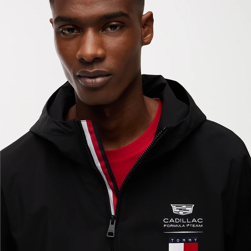 Men's Tommy Hilfiger x Cadillac F1 Team Black Full-Zip Hooded Windbreaker