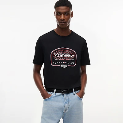 Men's Tommy Hilfiger x Cadillac F1 Team Black Script Graphic T-Shirt