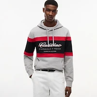 Sweat à capuche Tommy Hilfiger x Cadillac F1 Team rouge rayures colorblock pour homme