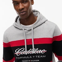 Men's Tommy Hilfiger x Cadillac F1 Team Red Colorblock Stripe Hoodie