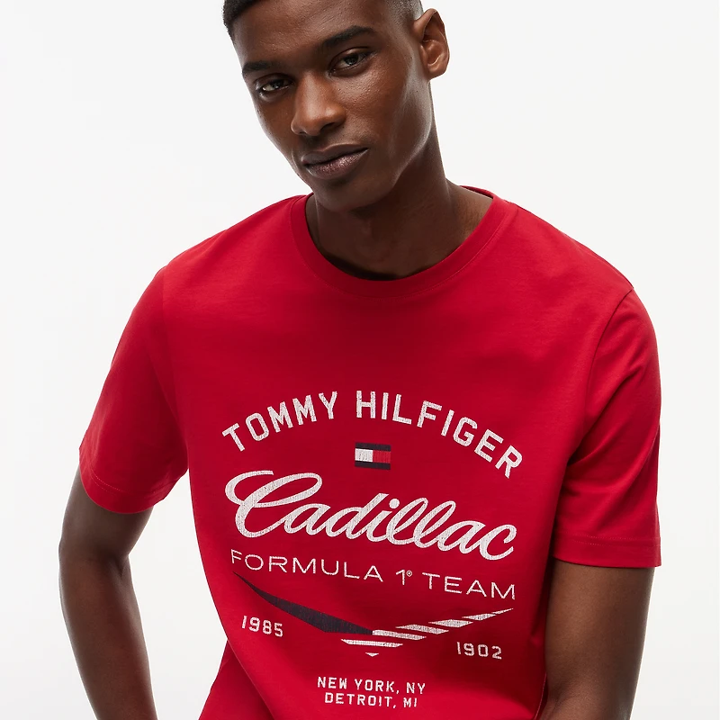 Men's Tommy Hilfiger x Cadillac F1 Team Red Collab Graphic T-Shirt