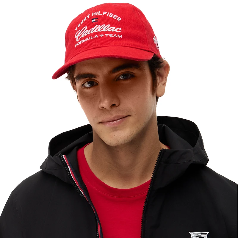 Men's Tommy Hilfiger x Cadillac F1 Team Red Collab Logo Adjustable Hat