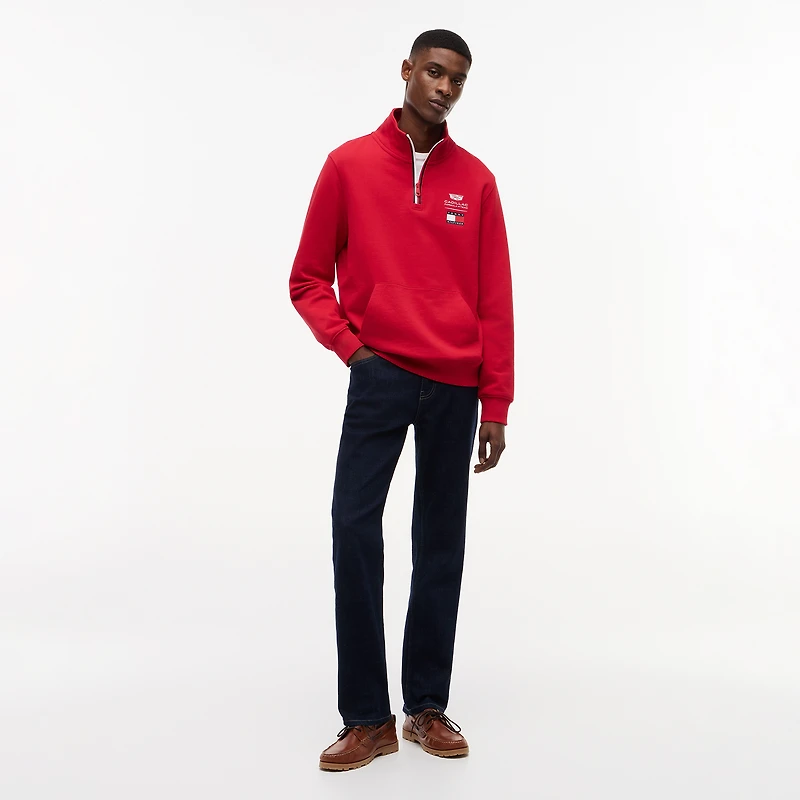 Men's Tommy Hilfiger x Cadillac F1 Team Red Quarter-Zip Logo Sweatshirt