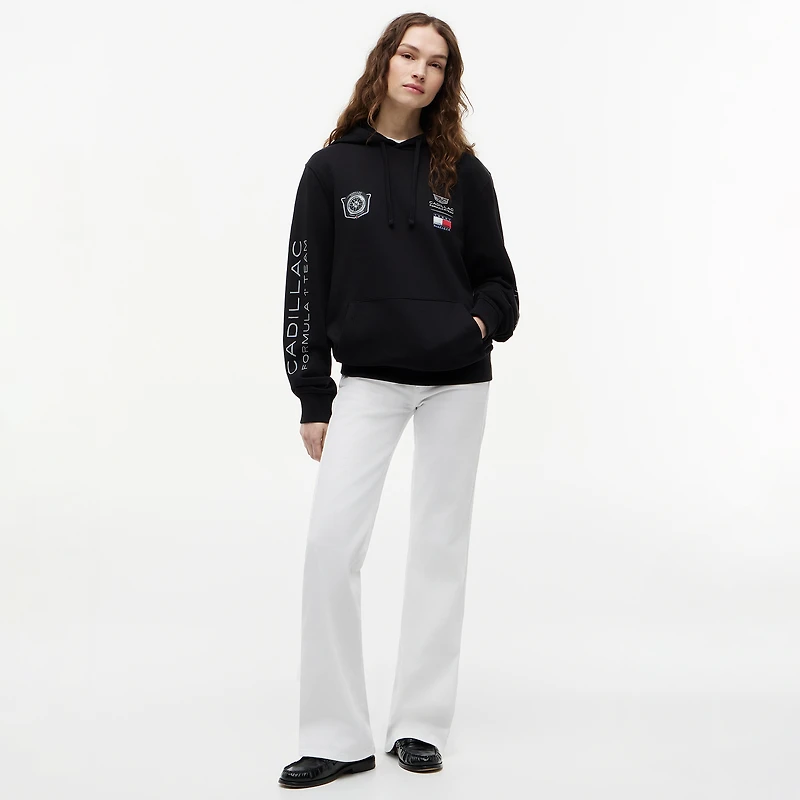 Unisex Tommy Hilfiger Black Cadillac F1 Team Racing Graphic Hoodie