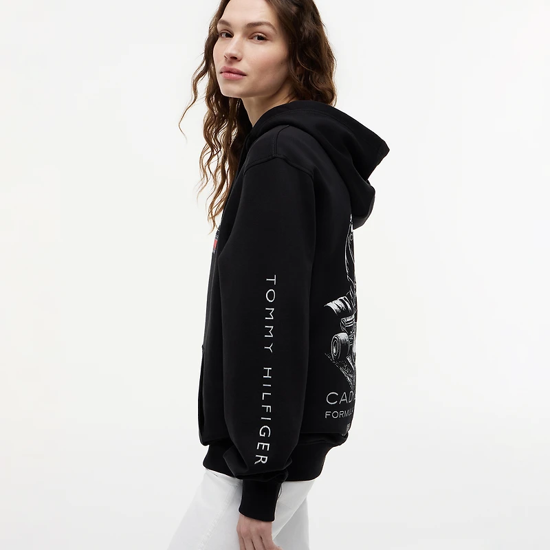Unisex Tommy Hilfiger Black Cadillac F1 Team Racing Graphic Hoodie