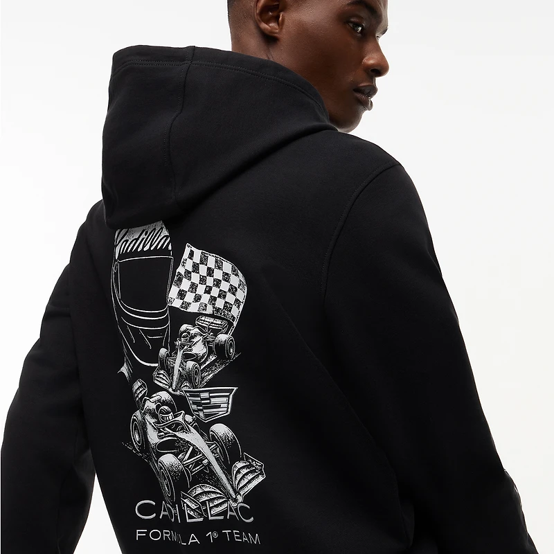Sweat à capuche unisexe Tommy Hilfiger noir motif Cadillac F1 Team Racing