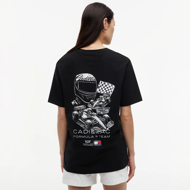 Unisex Tommy Hilfiger Black Cadillac F1 Team Racing Graphic T-Shirt