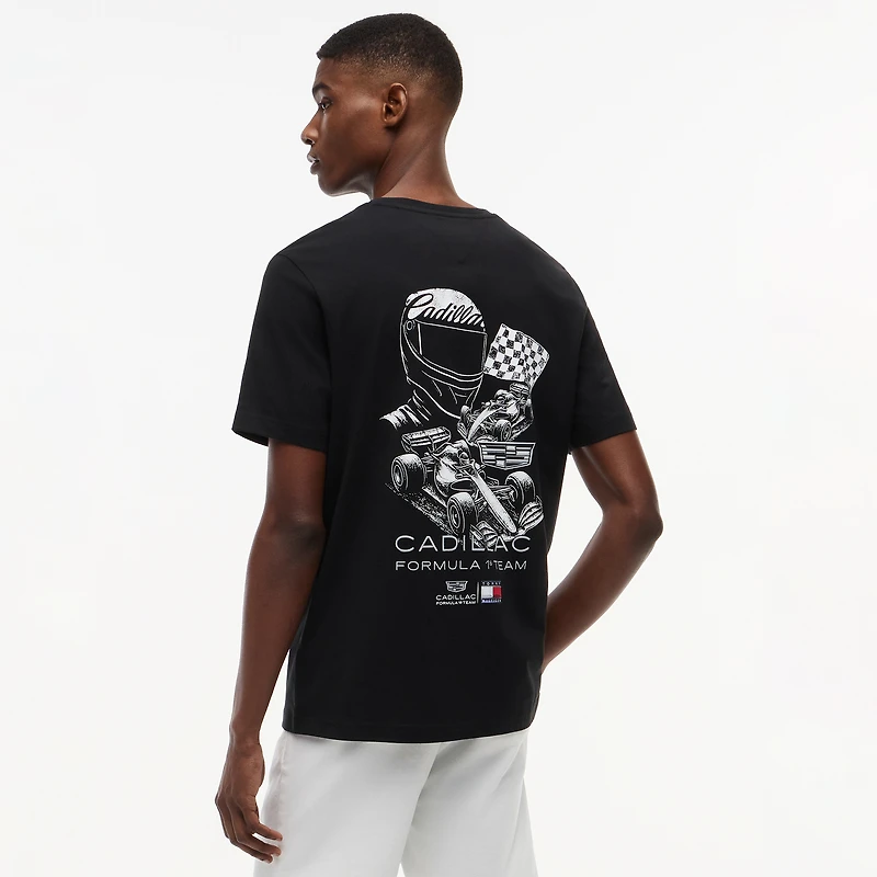 Unisex Tommy Hilfiger Black Cadillac F1 Team Racing Graphic T-Shirt