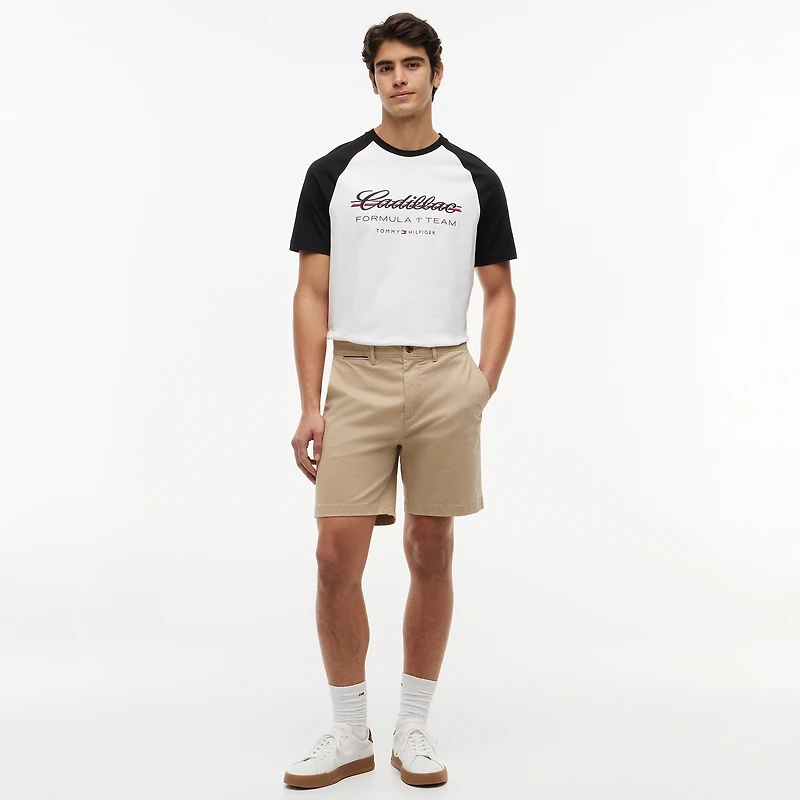 Unisex Tommy Hilfiger White Cadillac F1 Team Script Raglan Sleeve T-Shirt