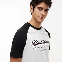 Unisex Tommy Hilfiger White Cadillac F1 Team Script Raglan Sleeve T-Shirt