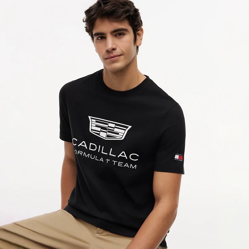 T-shirt unisexe Tommy Hilfiger x Cadillac F1 Team à motif écusson noir