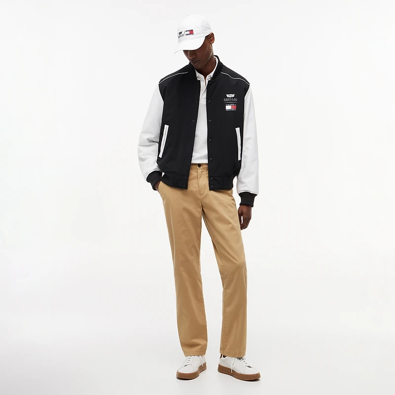 Unisex Tommy Hilfiger x Cadillac F1 Team Black Full-Snap Varsity Bomber Jacket