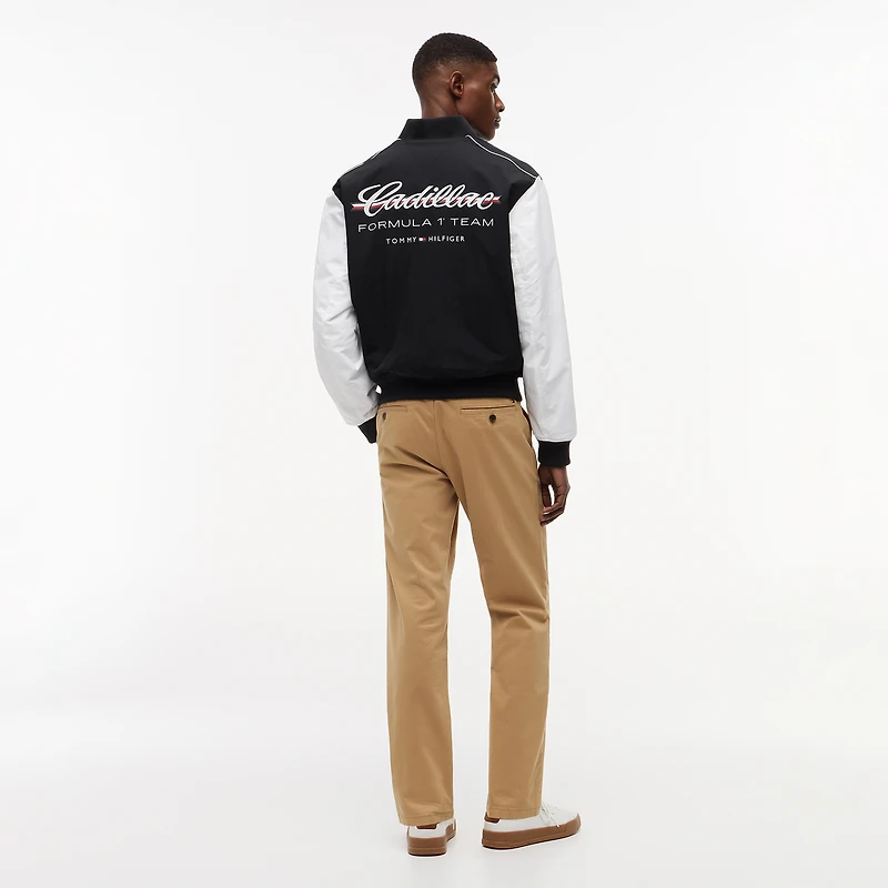 Unisex Tommy Hilfiger x Cadillac F1 Team Black Full-Snap Varsity Bomber Jacket