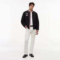 Unisex Tommy Hilfiger x Cadillac F1 Team Black Full-Zip Replica Stripe Bomber Jacket