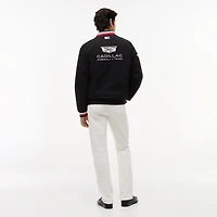 Unisex Tommy Hilfiger x Cadillac F1 Team Black Full-Zip Replica Stripe Bomber Jacket