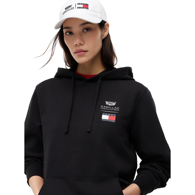 Sweat à capuche unisexe Tommy Hilfiger x Cadillac F1 Team noir avec logo