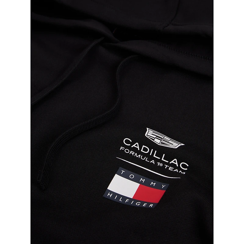 Sweat à capuche unisexe Tommy Hilfiger x Cadillac F1 Team noir avec logo