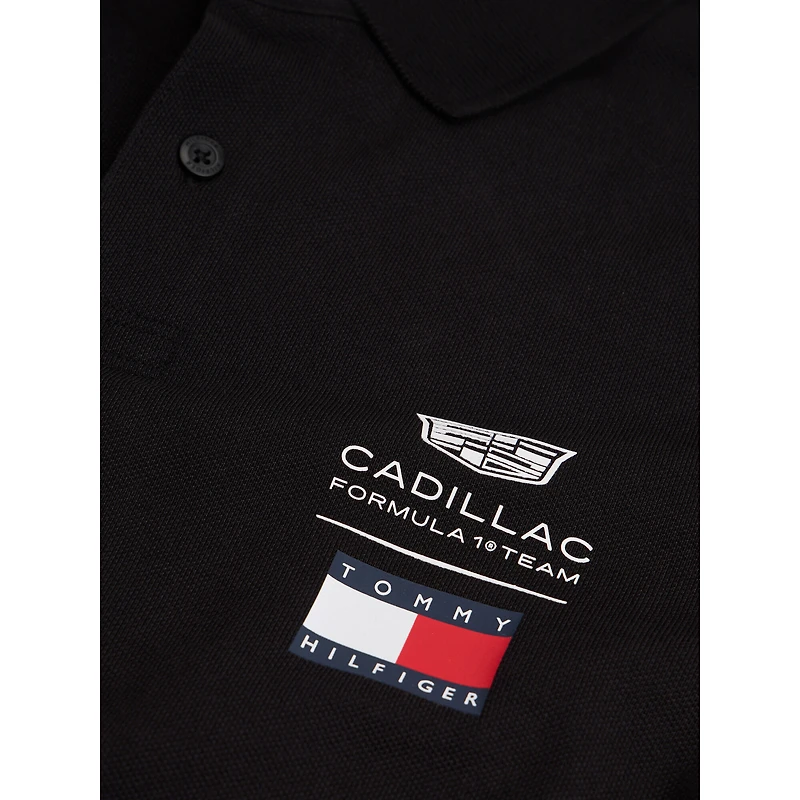 Polo unisexe Tommy Hilfiger x Cadillac F1 Team noir à logo