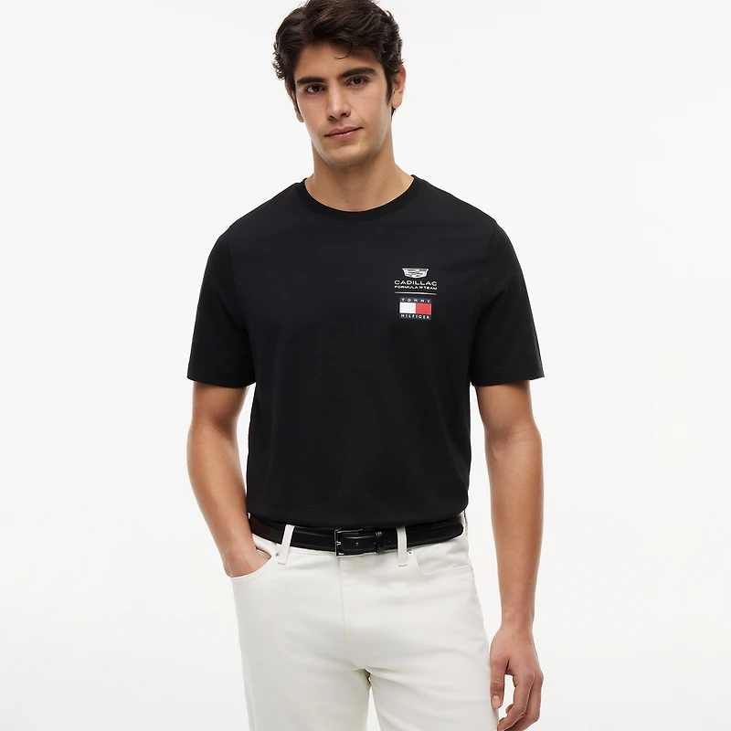 T-shirt unisexe Tommy Hilfiger x Cadillac F1 Team avec logo noir