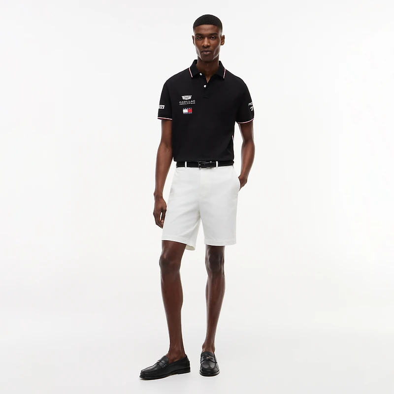 Polo unisexe Tommy Hilfiger x Cadillac F1 Team blanc Sergio Perez, pilote 11