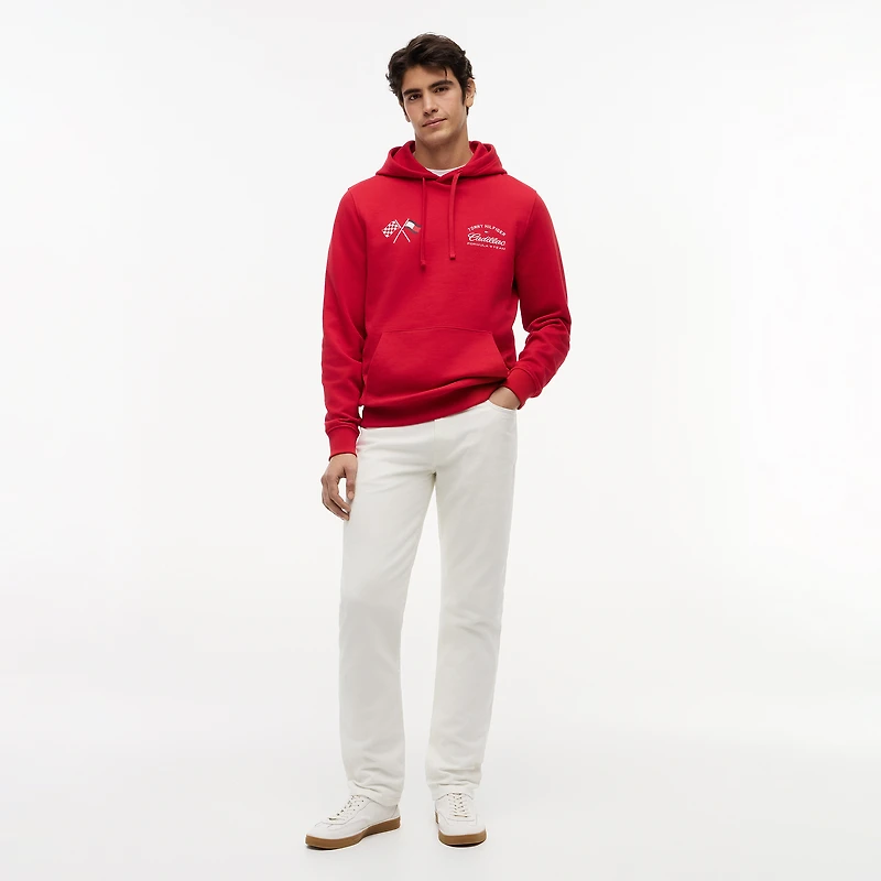 Sweat à capuche unisexe Tommy Hilfiger x Cadillac F1 Team blanc motif vitesse