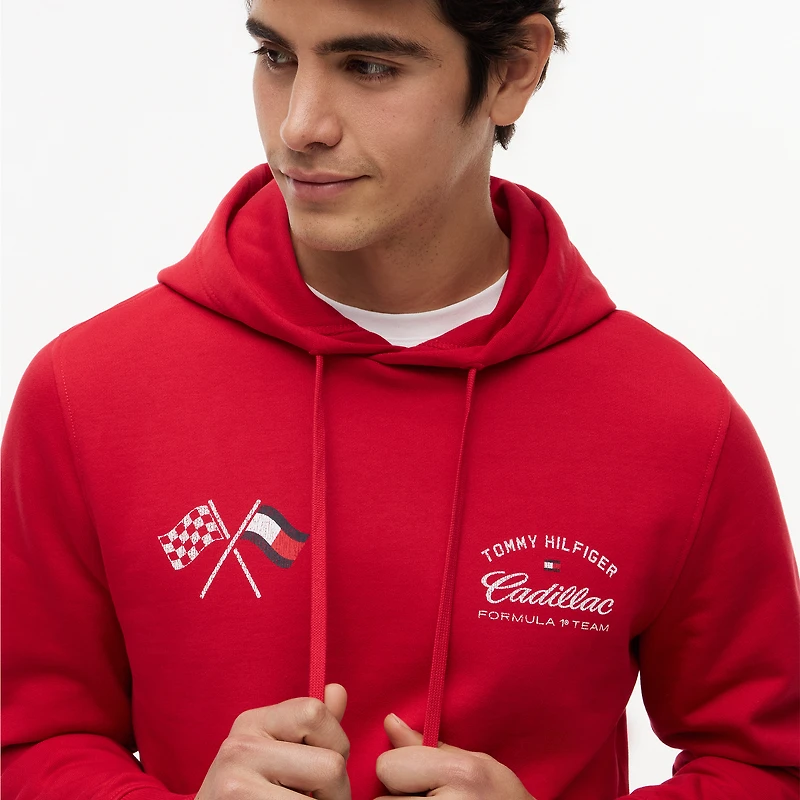 Unisex Tommy Hilfiger x Cadillac F1 Team White Speed Graphic Hoodie