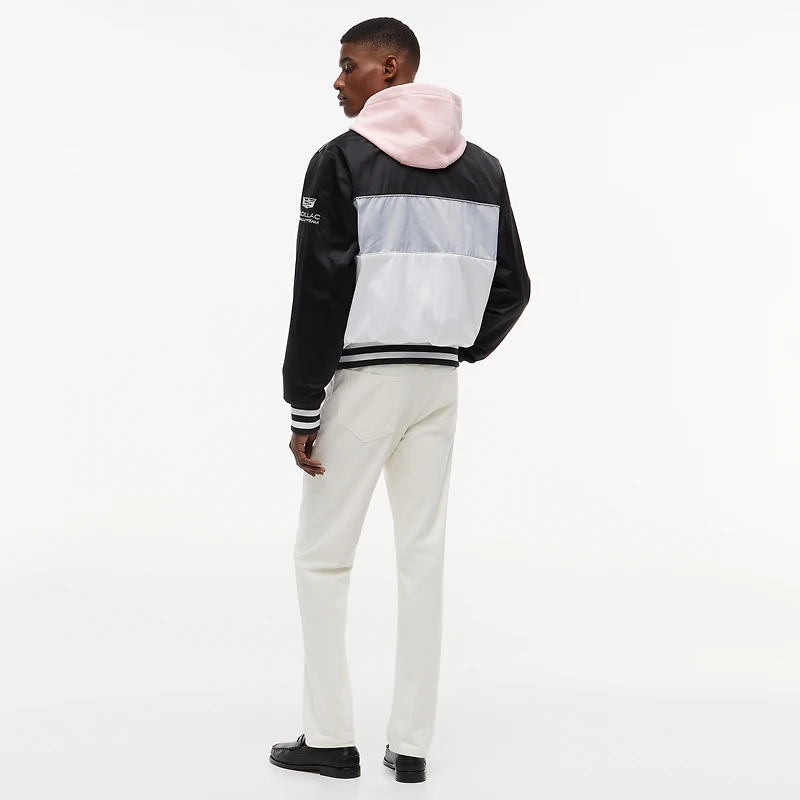 Unisex Tommy Hilfiger x Cadillac F1 Team White Miami Full-Snap Varsity Bomber Jacket