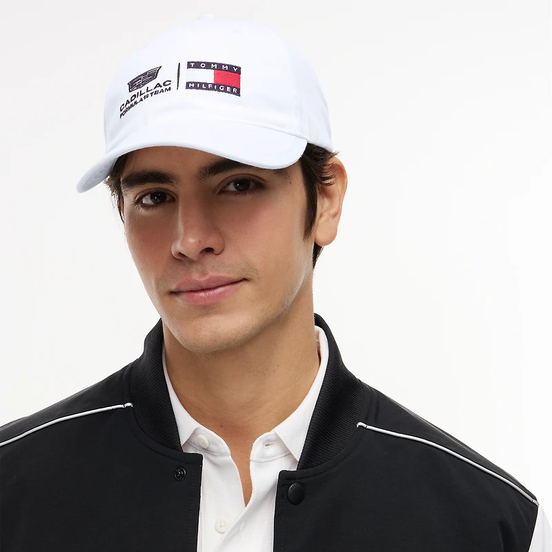 Casquette unisexe Tommy Hilfiger x Cadillac F1 Team blanche avec logo ajustable