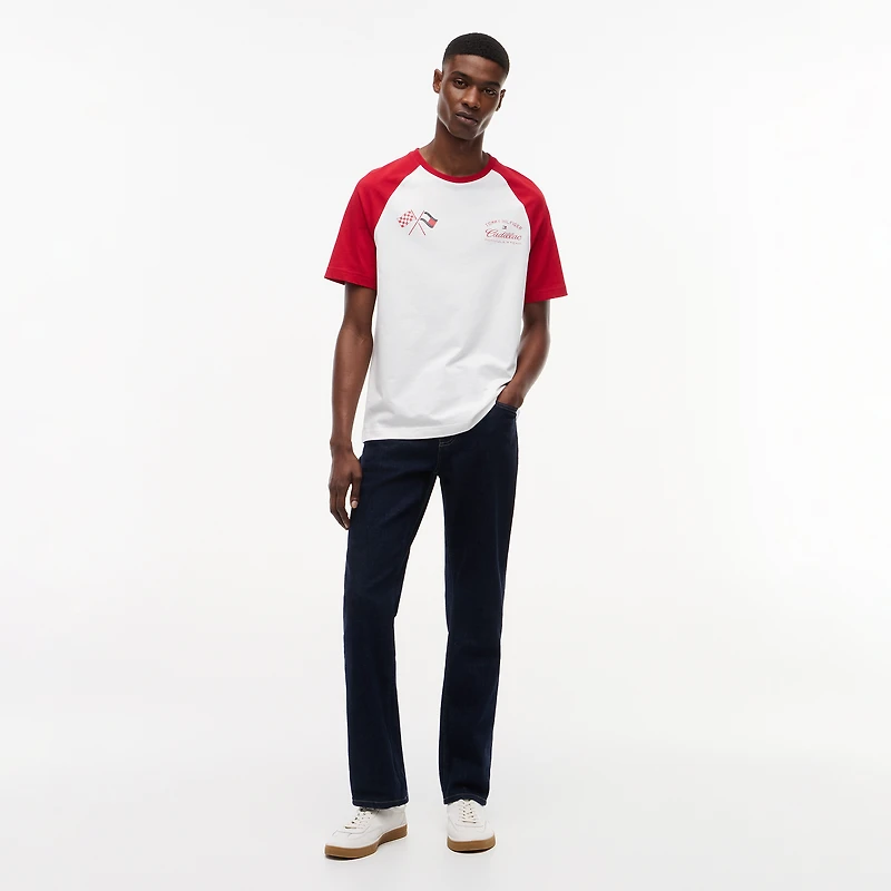 T-shirt unisexe Tommy Hilfiger x Cadillac F1 Team blanc raglan Speed