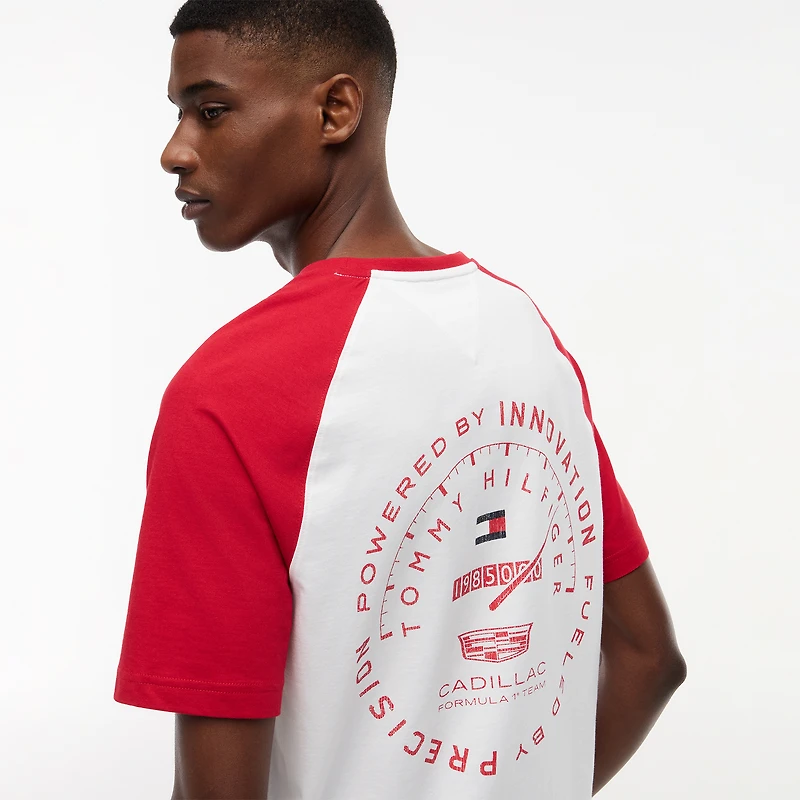 Unisex Tommy Hilfiger x Cadillac F1 Team White Raglan Speed T-Shirt