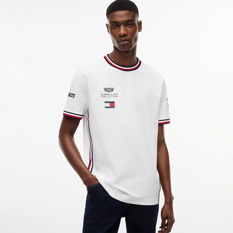 Unisex Tommy Hilfiger x Cadillac F1 Team White Valtteri Bottas Driver 77 T-Shirt