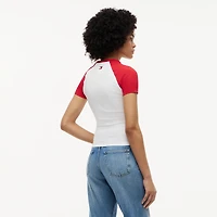 Women's Tommy Hilfiger White Cadillac F1 Team Script Raglan Sleeve T-Shirt