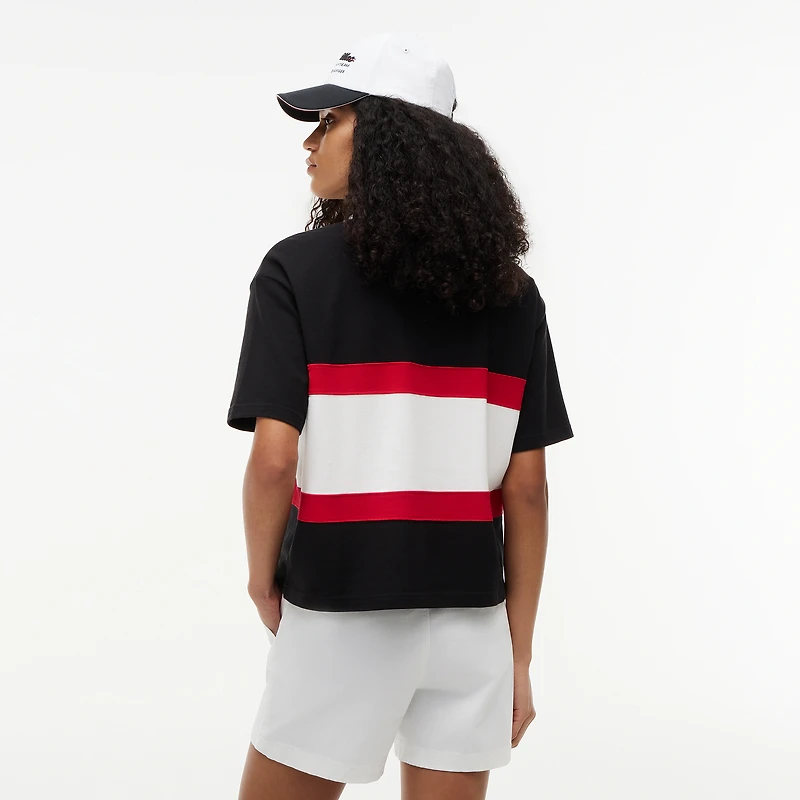 Women's Tommy Hilfiger x Cadillac F1 Team Black Boxy Script Polo