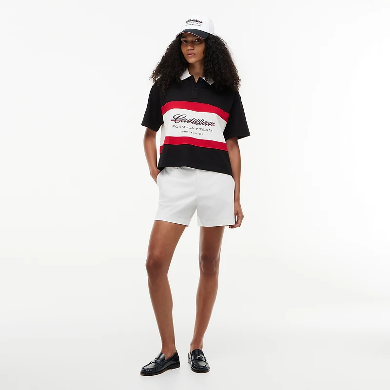 Women's Tommy Hilfiger x Cadillac F1 Team Black Boxy Script Polo
