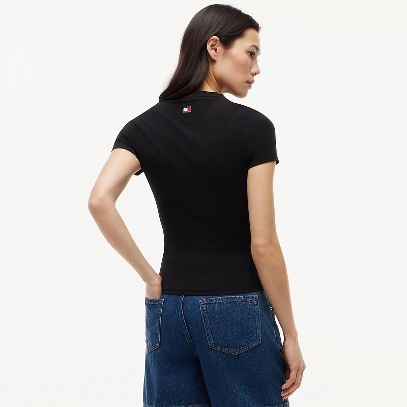 Women's Tommy Hilfiger x Cadillac F1 Team Black Logo Fitted T-Shirt