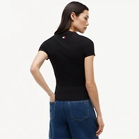 Women's Tommy Hilfiger x Cadillac F1 Team Black Logo Fitted T-Shirt