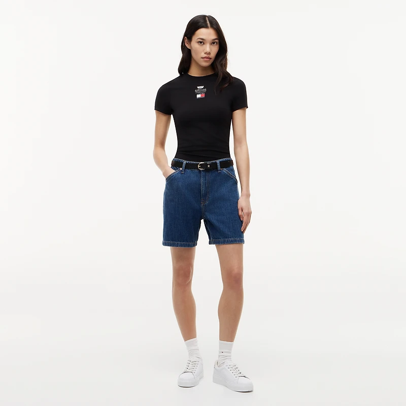 Women's Tommy Hilfiger x Cadillac F1 Team Black Logo Fitted T-Shirt