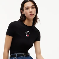 Women's Tommy Hilfiger x Cadillac F1 Team Black Logo Fitted T-Shirt