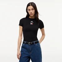 Women's Tommy Hilfiger x Cadillac F1 Team Black Logo Fitted T-Shirt