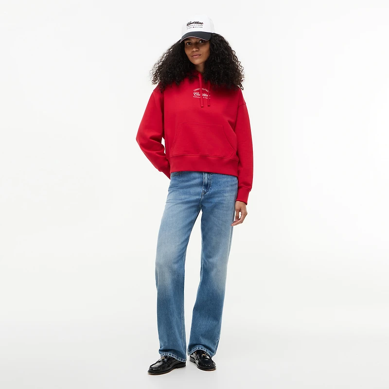 Women's Tommy Hilfiger x Cadillac F1 Team  Red Boxy Varsity Hoodie