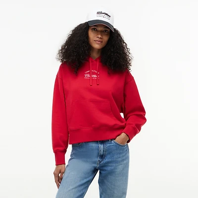 Sweat à capuche universitaire rouge Tommy Hilfiger x Cadillac F1 Team pour femme