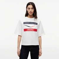 Women's Tommy Hilfiger x Cadillac F1 Team White Boxy Chevron T-Shirt