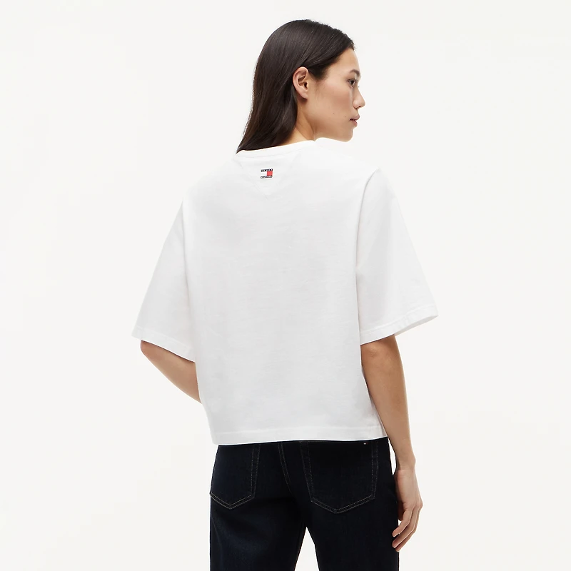 Women's Tommy Hilfiger x Cadillac F1 Team White Boxy Chevron T-Shirt