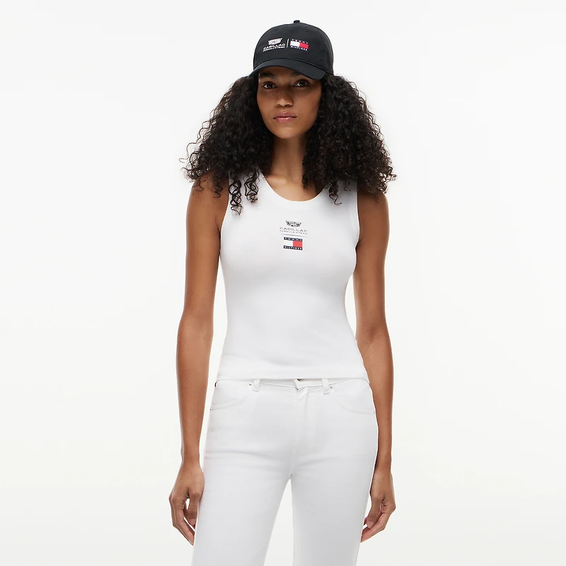 Women's Tommy Hilfiger x Cadillac F1 Team White Logo Tank Top