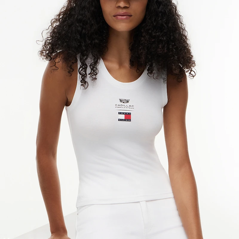 Women's Tommy Hilfiger x Cadillac F1 Team White Logo Tank Top