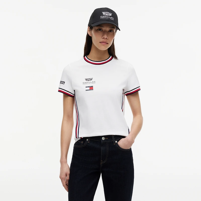 Women's Tommy Hilfiger x Cadillac F1 Team White Replica Logo T-Shirt
